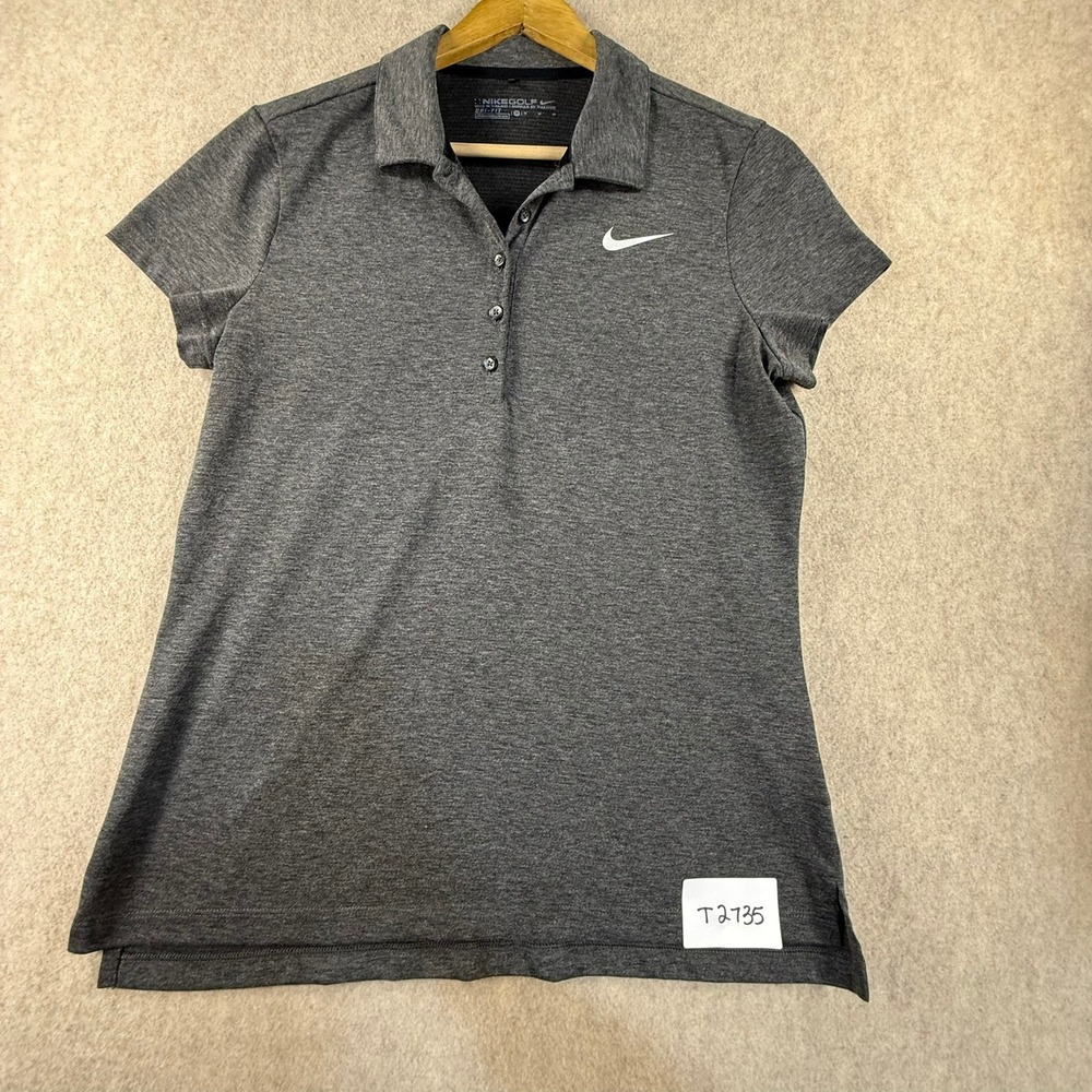 Nike Golf Dri-FIT Polo Shirt Womens Medium Gray Heather Short Sleeve Performance